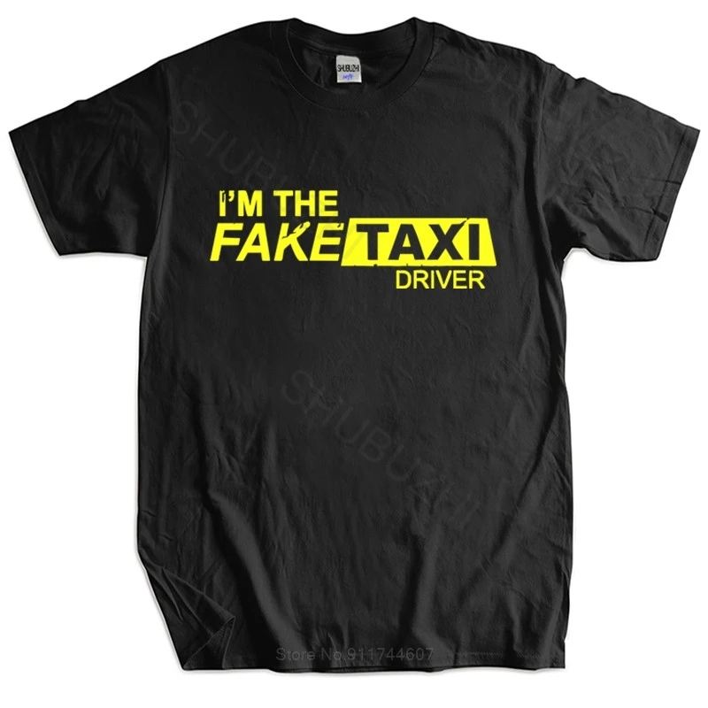 Новая футболка черные топы для мужчин Faketaxi я фальшивый таксист вдохновленный