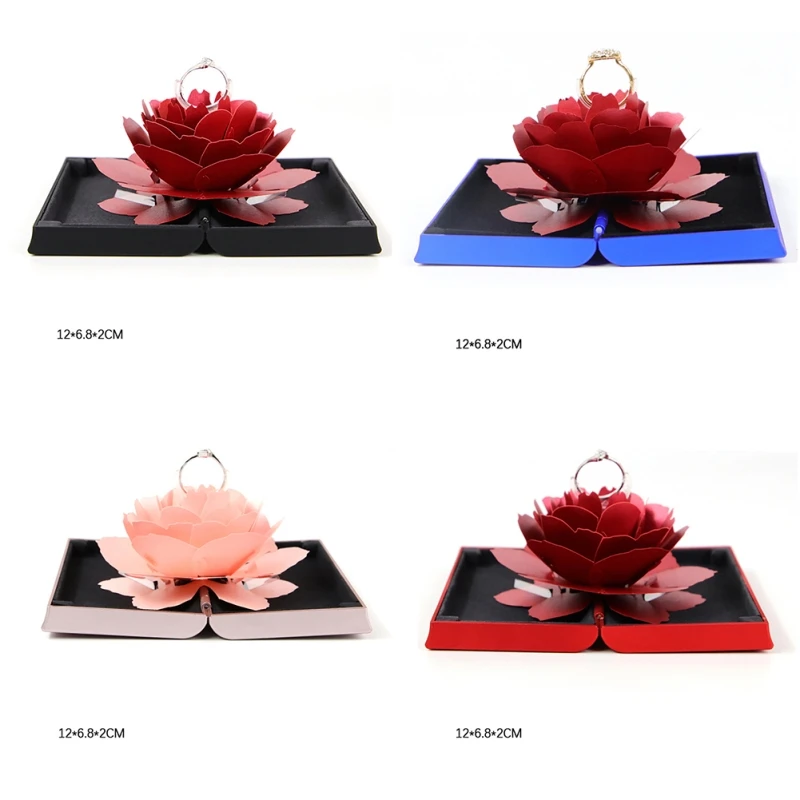 Романтическая роза коробка для колец серьги хранения ювелирных изделий вечерние