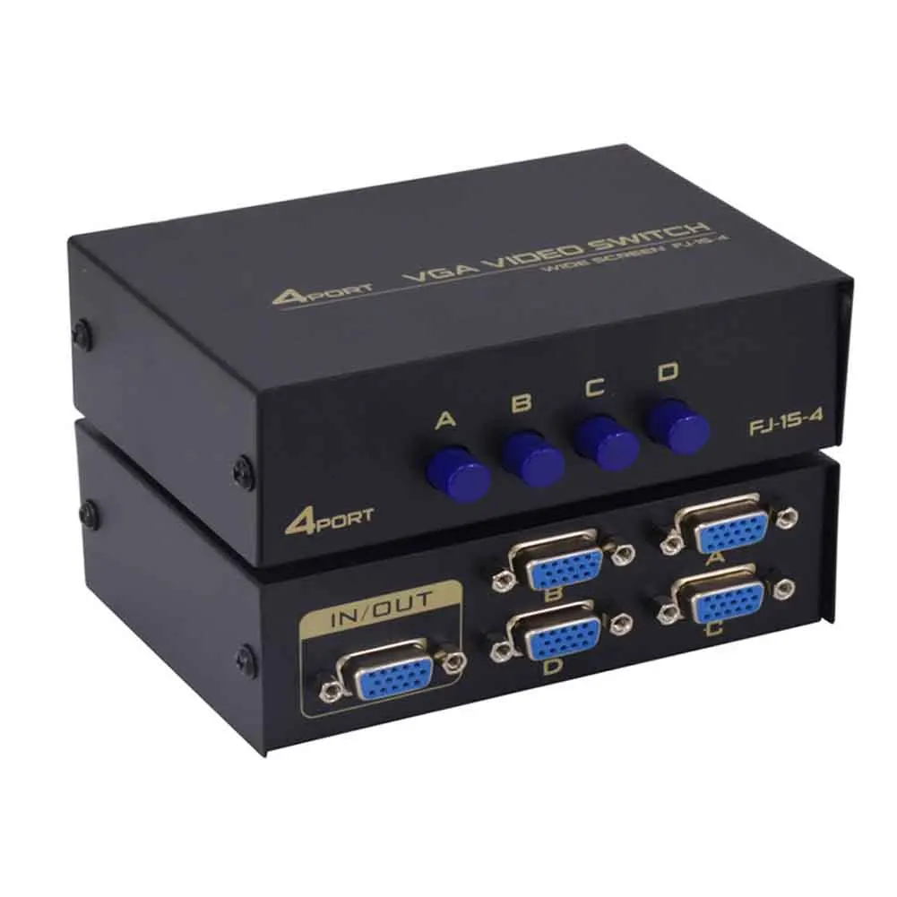 

4 Ports Hub Sharing Displayport Splitter Box Selector Metal USB 2.0 KVM Switch Accessories For Computer VGA Stable