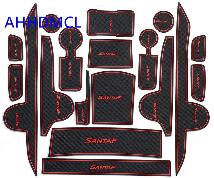 

Car Door Slot Pad Cup Armrest Storage Pad Anti-Slip Mat Rug For Hyundai Santa Fe 2019