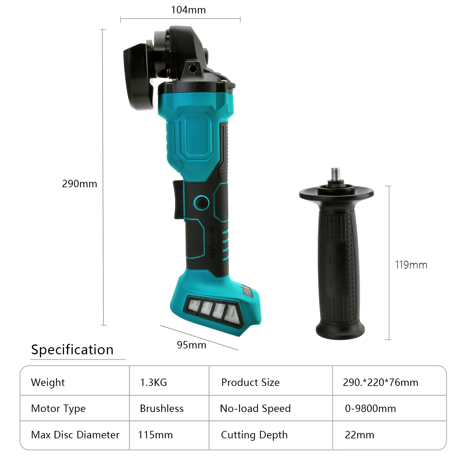 Бесщеточный электрический шлифовальный аппарат без аккумулятора для мощных инструментов Makita для резки и полировки.