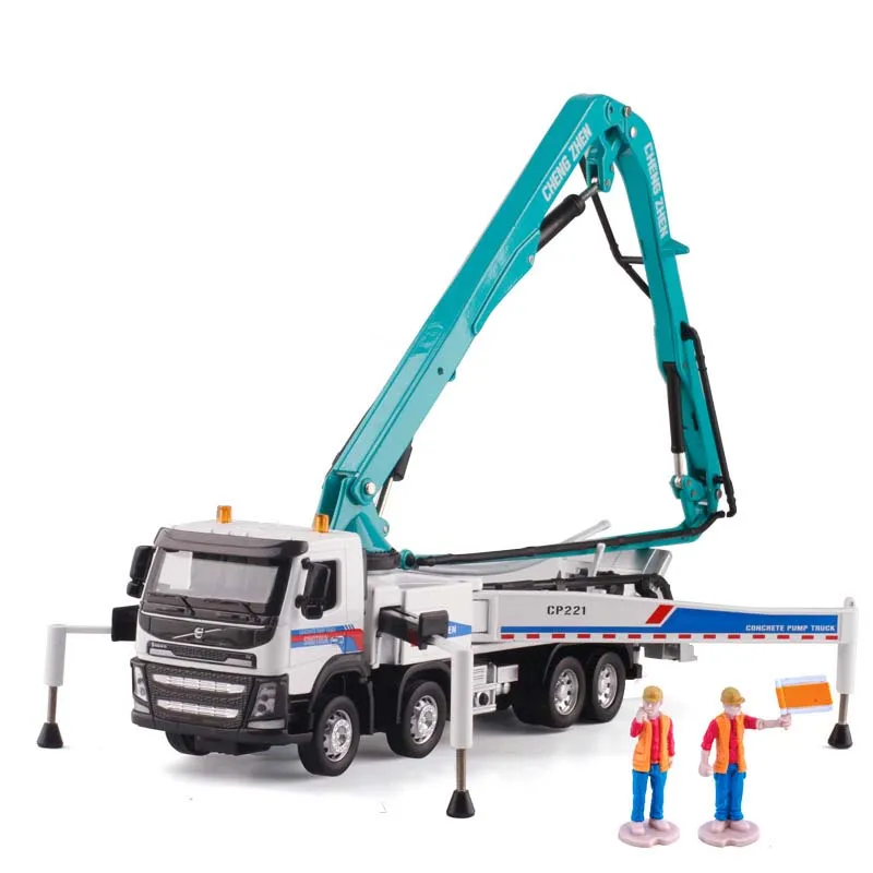 

1/50 Scale Concrete Pump Truck Alloy Cement Transporter Diecast Engineering Vehicle Children Toy Model Collection