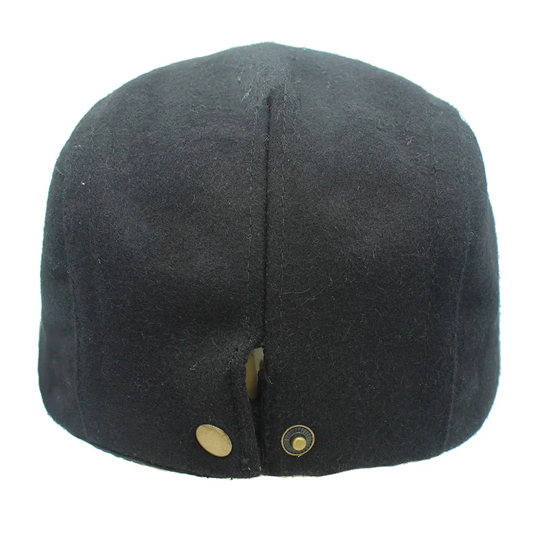 Outfly Зимняя шерстяная шапка мужская берет Кепка классический дизайн плоская