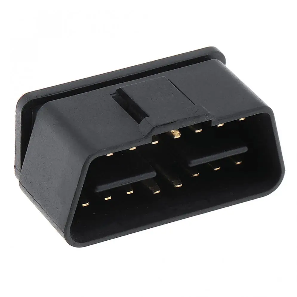 OBD-II 90 градусов 16 Pin черный прочный мужской разъем для провода с золотым покрытием