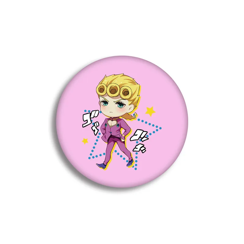 

cute anime tinplate badge bizarre adventure Gold wind surrounding giorono badge Brooches for women pendant pin