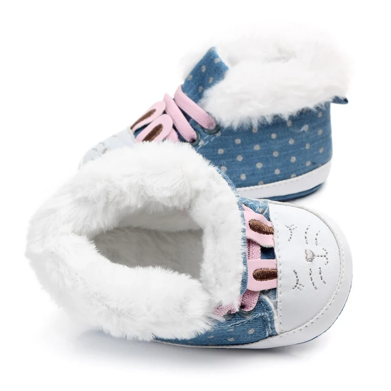 

Baby Girls First Walkers for Newborn Winter Soft Sole Non-Slip Infant Cartoon Cotton Shoes Sneakers