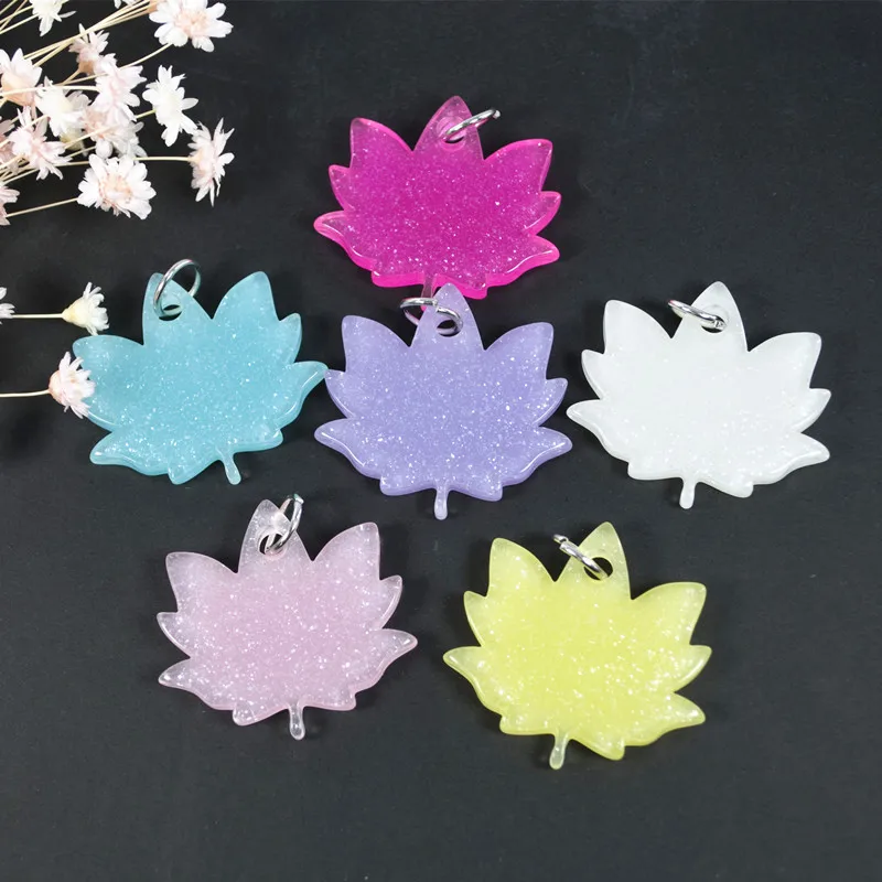 

18Pcs /Lot 36*34mm Flatback Resin Maple Leaf Charms Necklace Earring DIY Scrapbooking Embellishment Decoration Craft