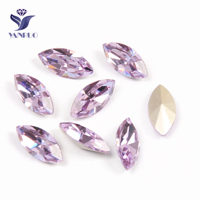 YANRUO 4200 Navette фиолетовый необычный пришитый Кристалл шитье Strass K9 хрустальные когти