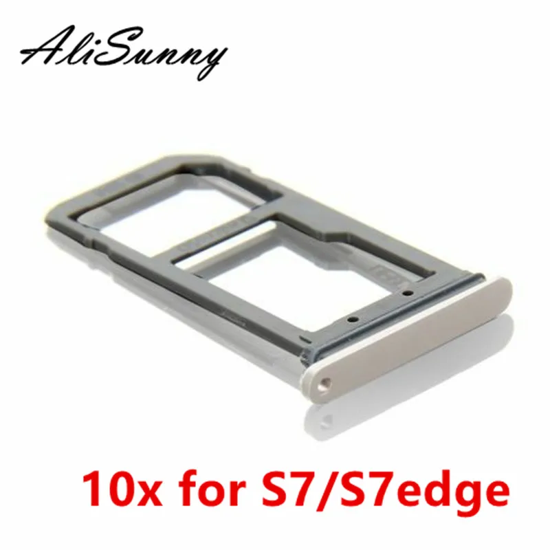 AliSunny 10 шт. лоток для sim-карты держатель для SamSung Galaxy S7 G930F S7Edge G935F Singal двойной адаптер запасные части