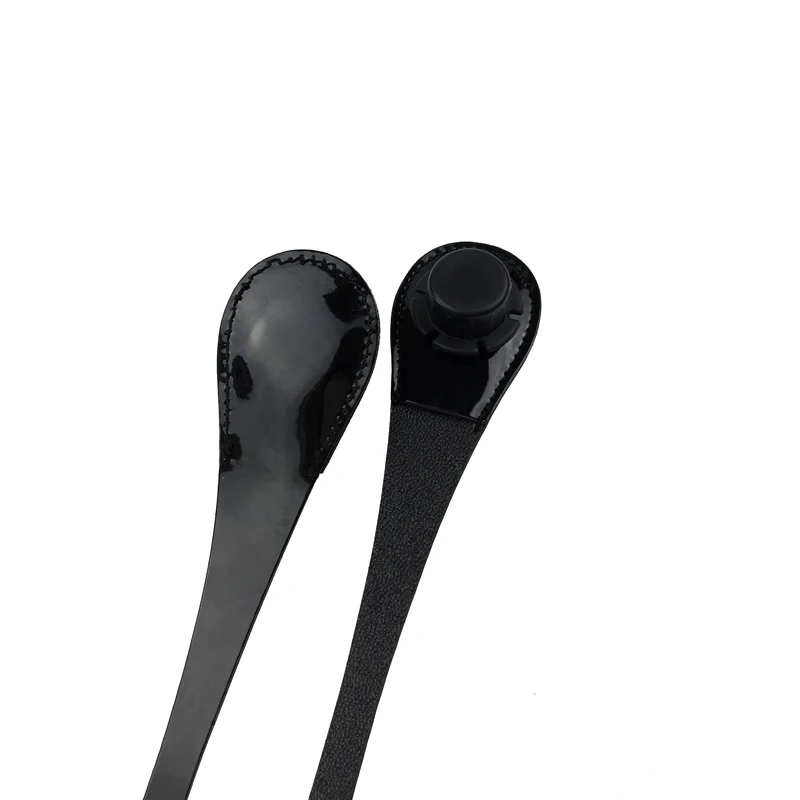 1 пара черная 85 см плоская искусственная кожа с ручками на ремешках для