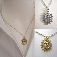 sun and moon goddess combination necklace pendant for women retro fashion women necklaces jewelry accessories party gift