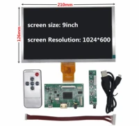 9 inch 1024600 screen display lcd monitor driver control board audio hdmi compatible for lattepandaraspberry pi banana pi
