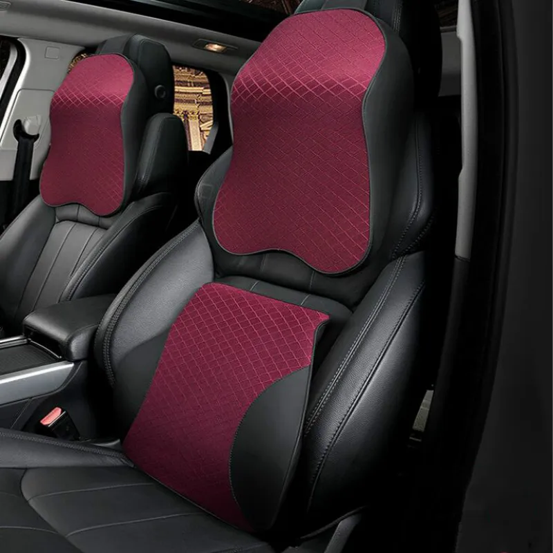 3D пена с эффектом памяти автомобиль подушка из искусственной кожи для шеи талии