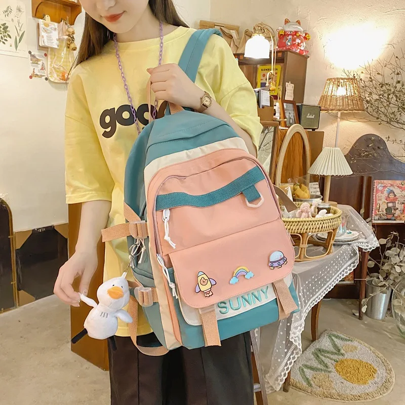 

Милые школьные ранцы для женщин, корейский рюкзак для младшей и старшей школы, модная вместительная сумка для учеников начальной школы