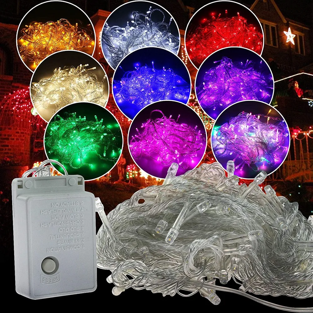 String Light 100LED 10M Christmas Wedding Party Decoration Lamps Garland AC 110V 220V Indoor Outdoor Waterproof Led Lamp