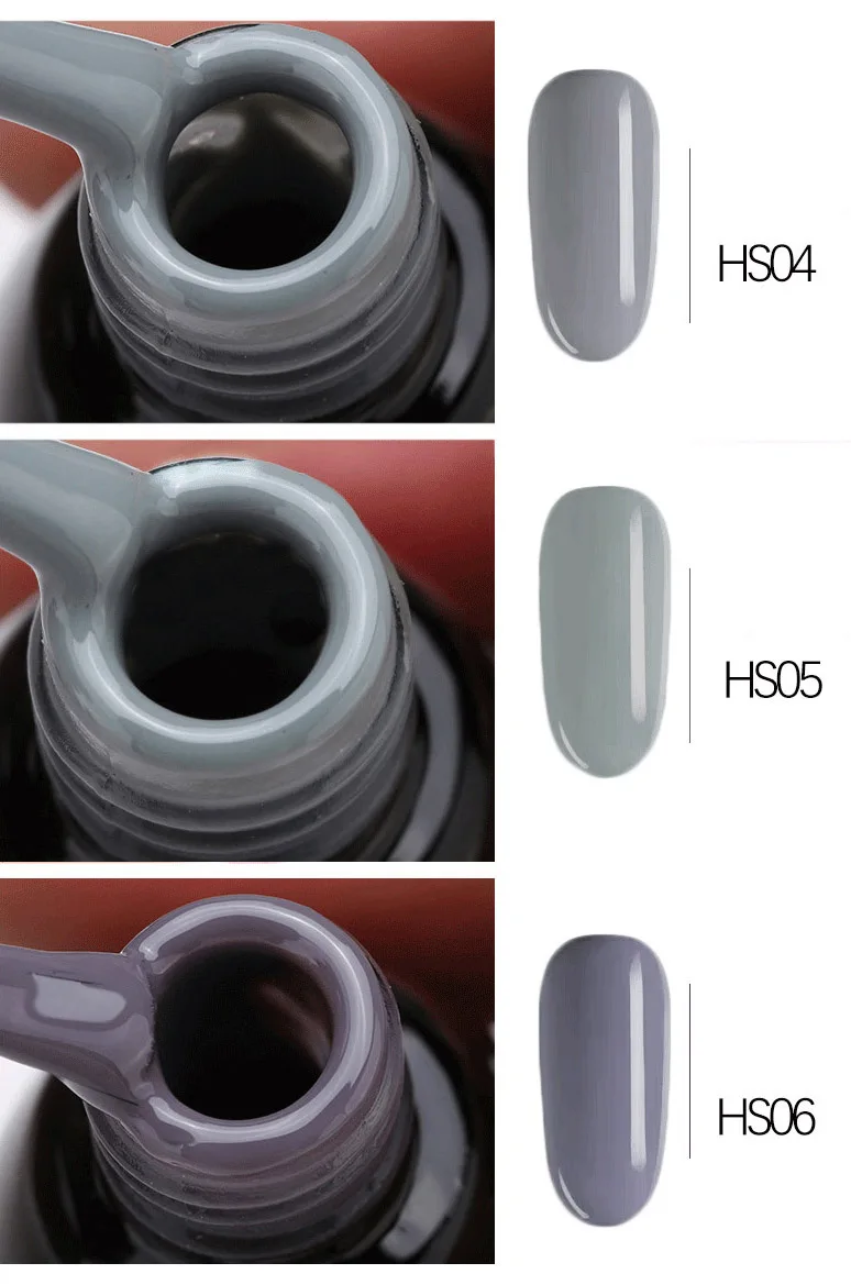 Модный серый цвет Лак для ногтей гель женщин Полупостоянный чистый УФ маникюрный