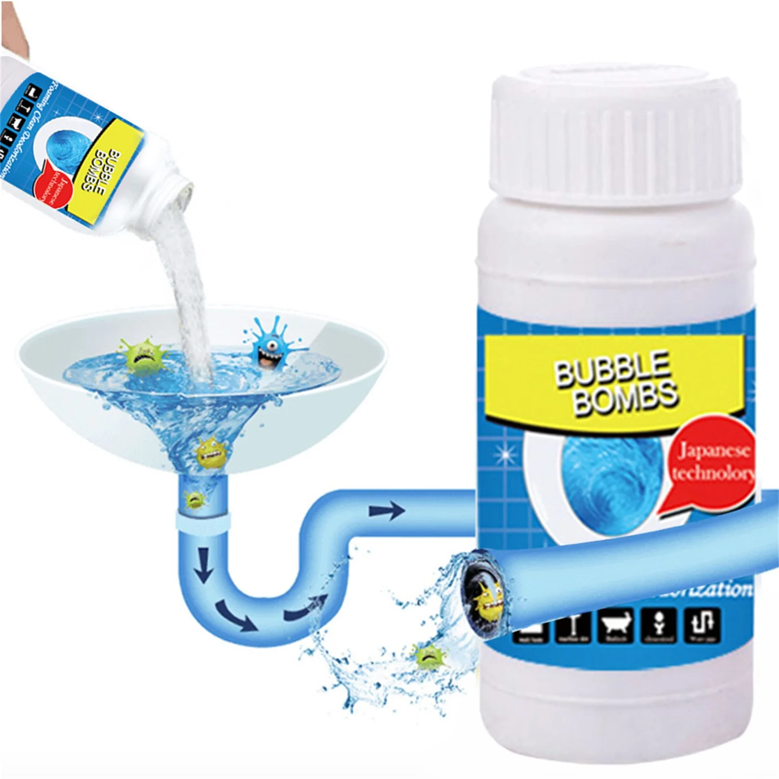 

Powerful Pipe Dredging Agent Powerful Sink Drain Cleaner For Kitchen Sewer Toilet Brush Closestool Clogging Cleaning Tools 100g