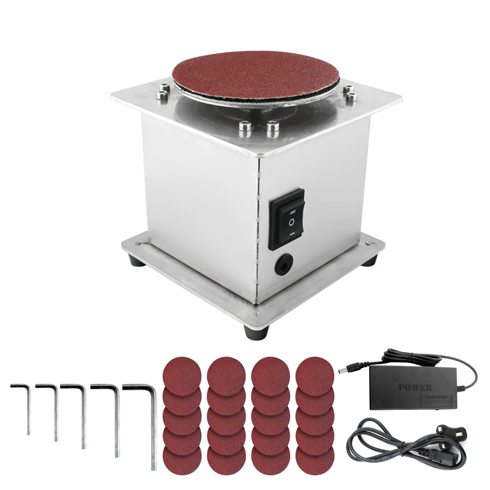 

Mini Bench Disc Sander Electric Edge Sharpener 7 Variable Speed 20 Sanding Discs Self-adhesive DIY Polishing Grinding Machine