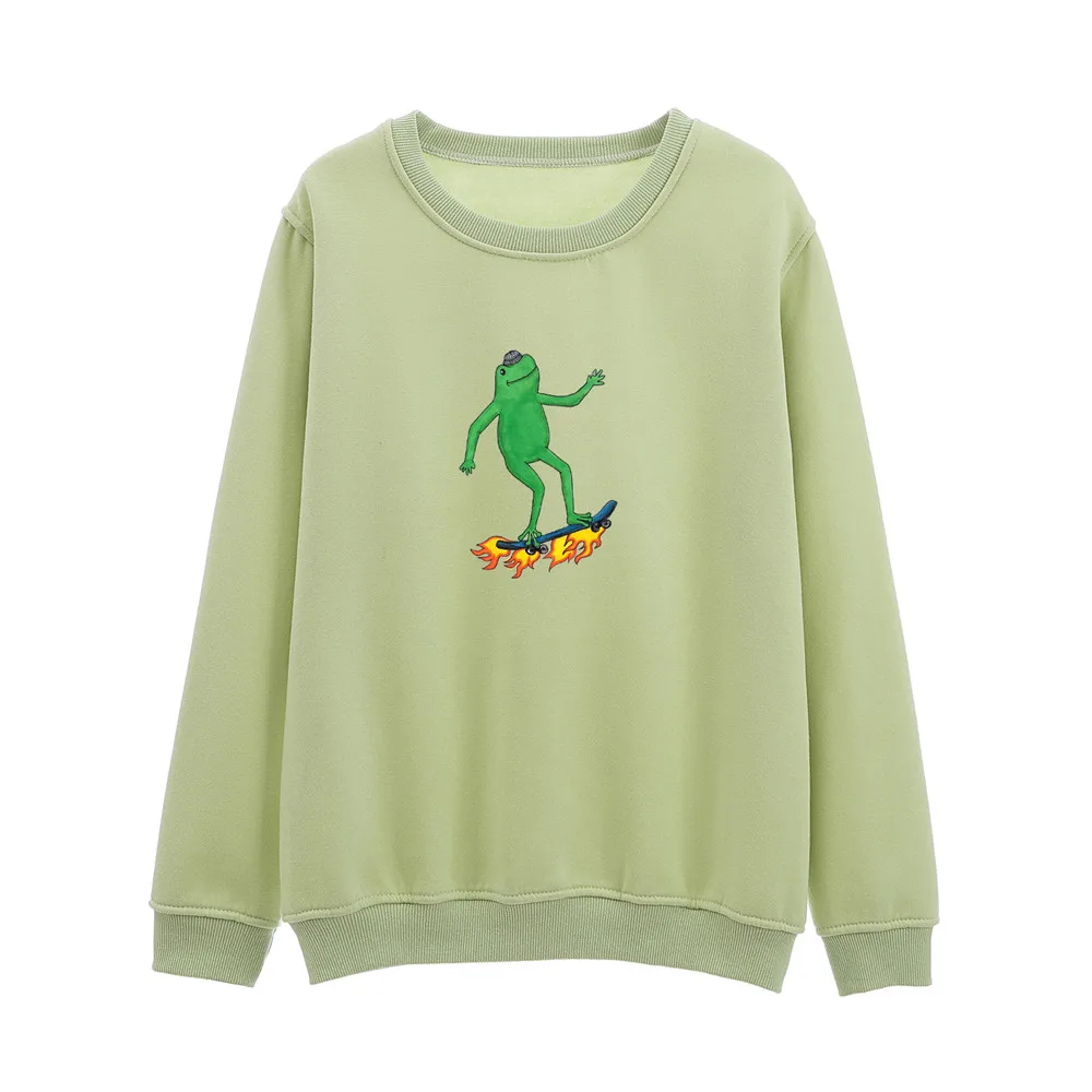 Pullovers Sweetshirt Oversized Hoodies O Neck Cool Funny Autumn Womens Kpop Sweatshirts Crewneck Sweatsuits for Women Winter