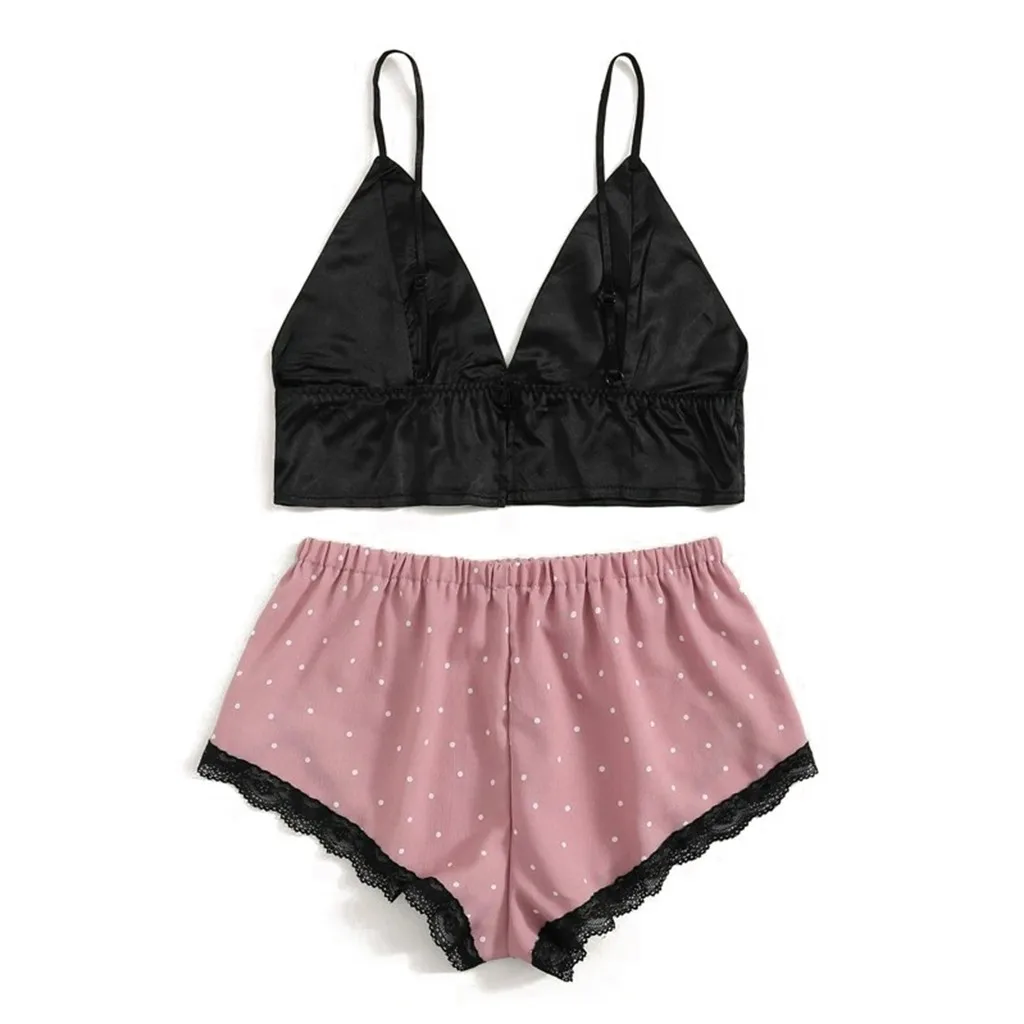 Сексуальное женское белье Пижама Женская атласная кружевная Повседневная