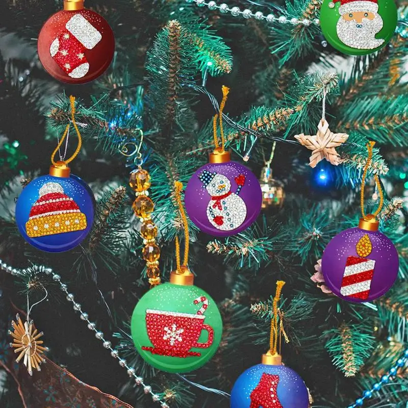 10 шт. DIY бриллиантовый рисунок Рождество дерево Подвеска полная дрель