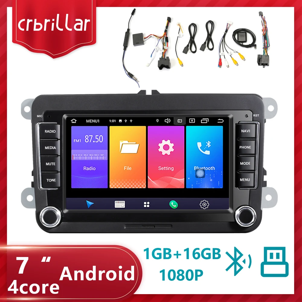 Фото Автомагнитола Crbrillar мультимедийный плеер на Android с GPS для VW/Volkswagen/Golf/Passat/SEAT/Skoda/Polo
