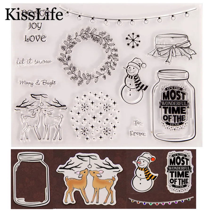 Красивый цветочный венок снеговик Бабочка бант набор штампов и для скрапбукинга