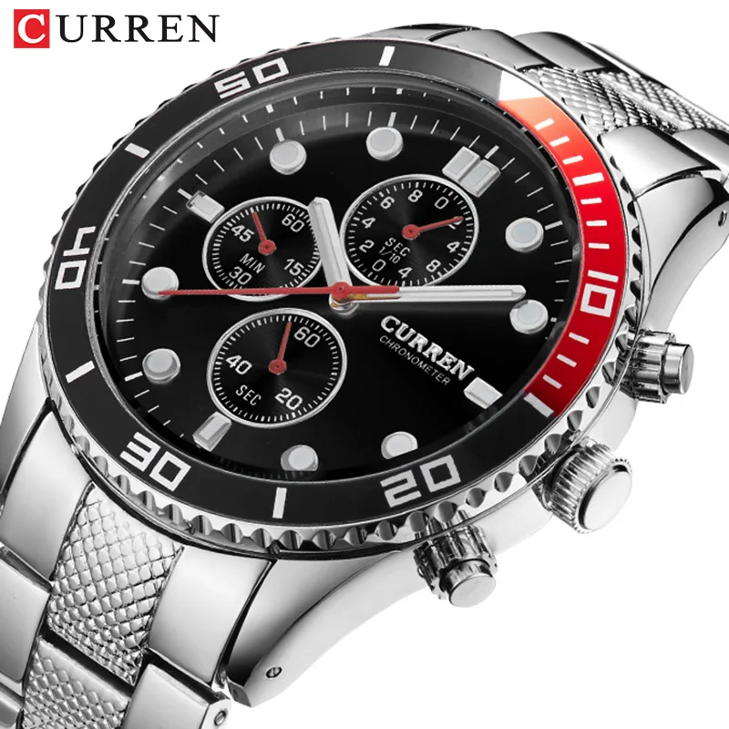 Часы наручные Curren Мужские кварцевые брендовые Роскошные спортивные армейские в