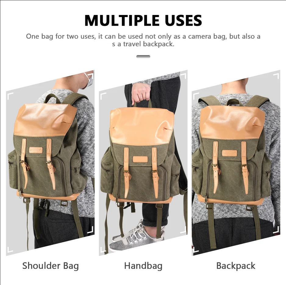 professional camera backpack waterproof canvas camera case bagpadded for dslr slr camerascamcorders15 inch laptoptripods etc free global shipping