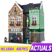new moc modular building 10004 bike shop compatible 15034 building blocks bricks educational toy birthday gifts