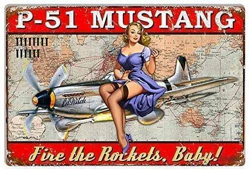 

Tin Logo Retro Metal Plate Plaque Mustang Airplane Pin Girl Baby Logo Retro Metal Home Decoration Kitchen Living Room Wall Art
