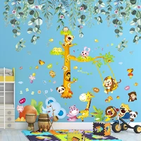 shijuekongjian plant leaves wall stickers diy tree animals wall decals for living room kids bedroom kitchen house decoration