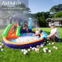 airmyfun inflatable bounce house water spray for summer time jumping castle with slide playhouse concludes air blower