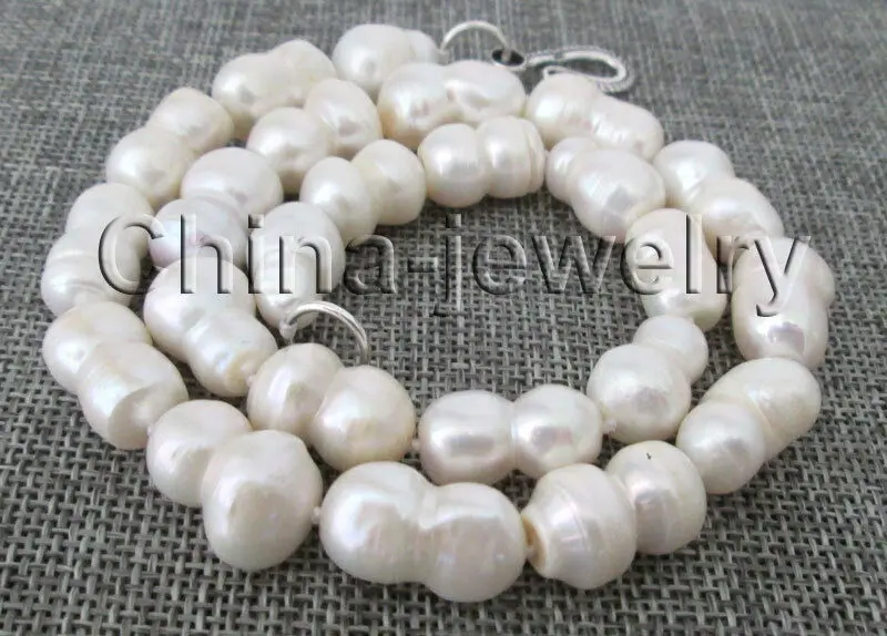 

18 "16-20 мм естественный белый барокко ожерелье из пресноводного жемчуга