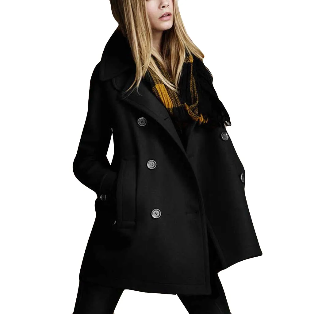 Осенне зимнее женское пальто средней длины Корейская темпераментная популярная