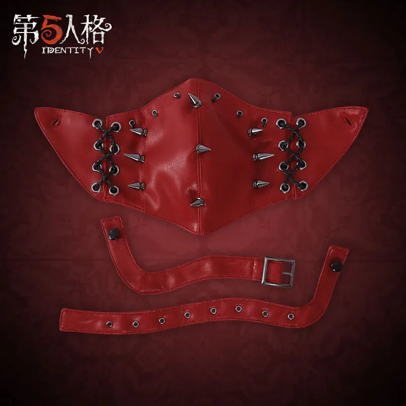 Маска респиратор для лица из ПУ кожи с заклепками|Аксессуары костюмов| |