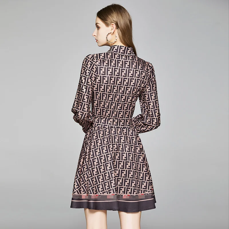 

2021 spring summer dress women fashion Joker waist slim letter printed skirt