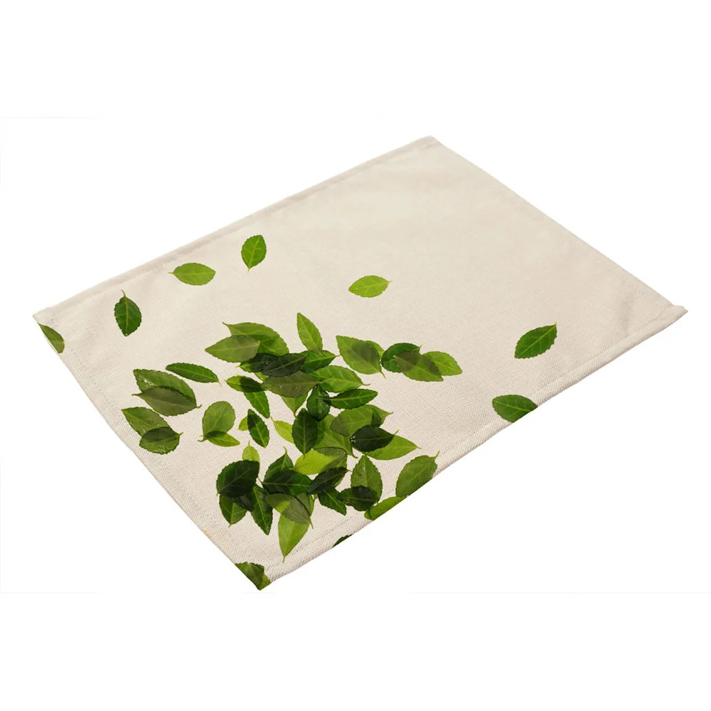Коврик для стола Lychee 40*30 см льняная подстилка в виде листьев нескользящий коврик