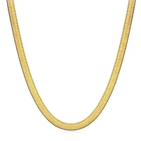 2021 new fashion punk flat snake chain necklace width 4mm gold color stainless steel necklace for men women jewelry 18 24