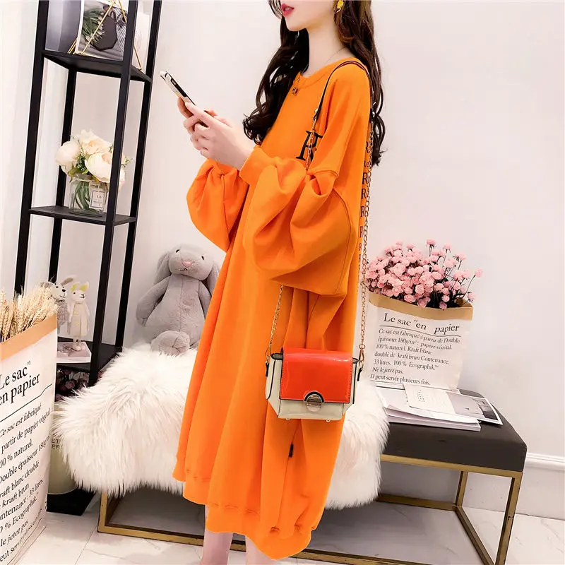 

2021 spring and autumn new loose and lazy style long knee length bodyguard