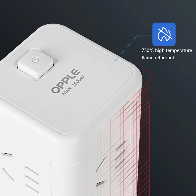 

Xiaomi Mi Multifunctional Vertical Power Strip 3 USB Charging Ports 250V 10A 1.7m EU Extension Outlet Switch Socket Plug Safety