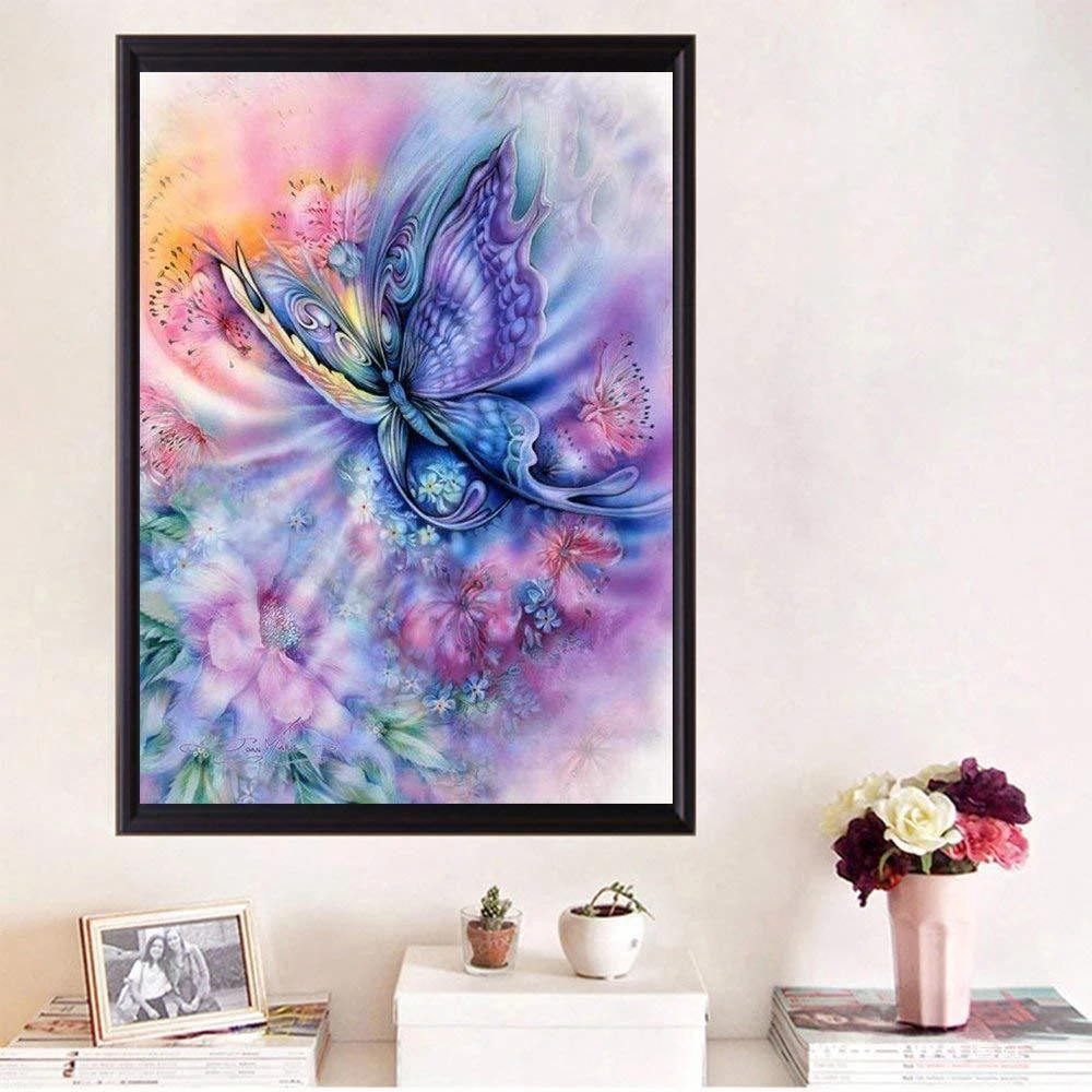 

Full Drill Dream Butterfly Flowers 5D Diamond Painting Cross Stitch Craft 2