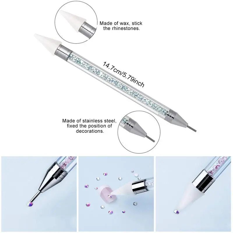 2 шт. стразы инструмент для раскрашивания сделай сам двухсторонние выбора ногтей