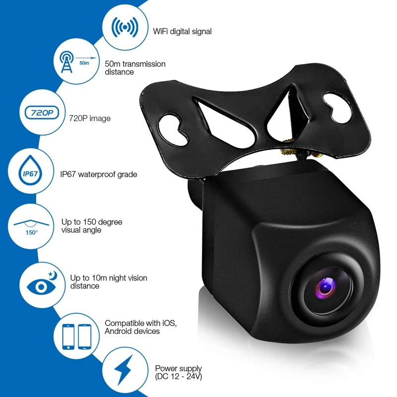 Беспроводная Автомобильная камера заднего вида Hd 720P Wifi мини тела тахограф для