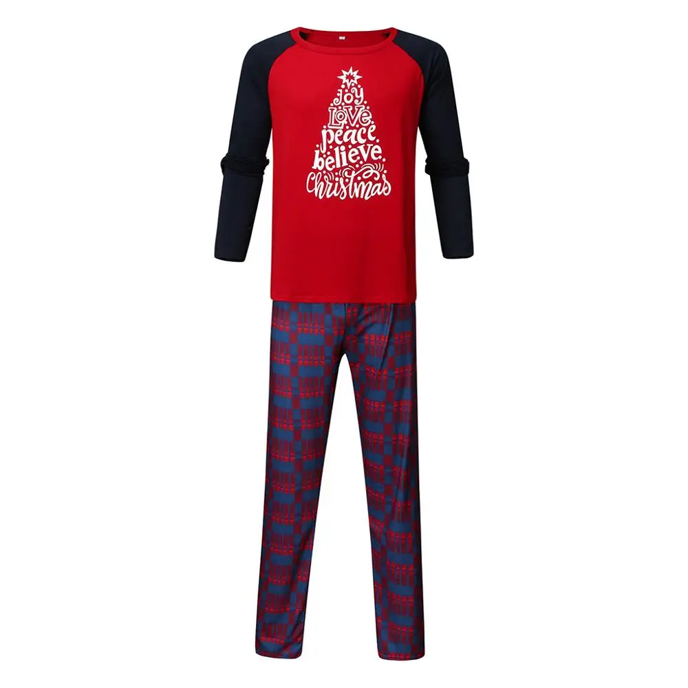 2020 Autumn And Winter New Home Service Father Mother Children Parent-Child Suit Christmas Tree Printing Family Pajamas | Мать и ребенок