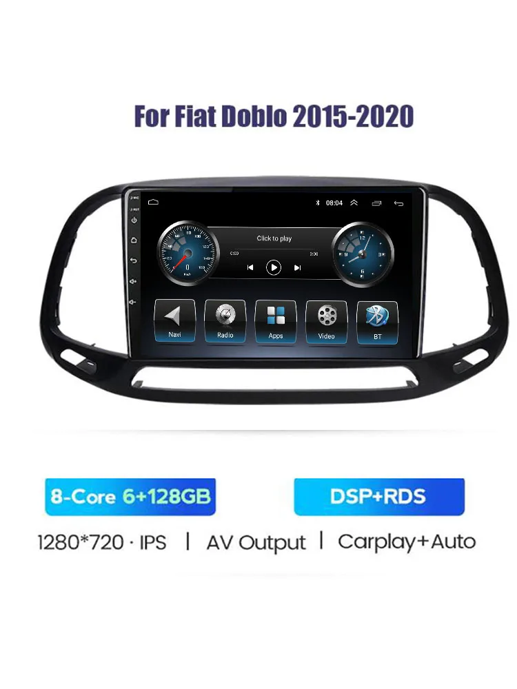 

Авторадио для Fiat Doblo 2015-2022 Android 11 автомобильное радио QLED DSP мультимедийный плеер 2 din GPS Navi Стерео Carplay 2din DVD