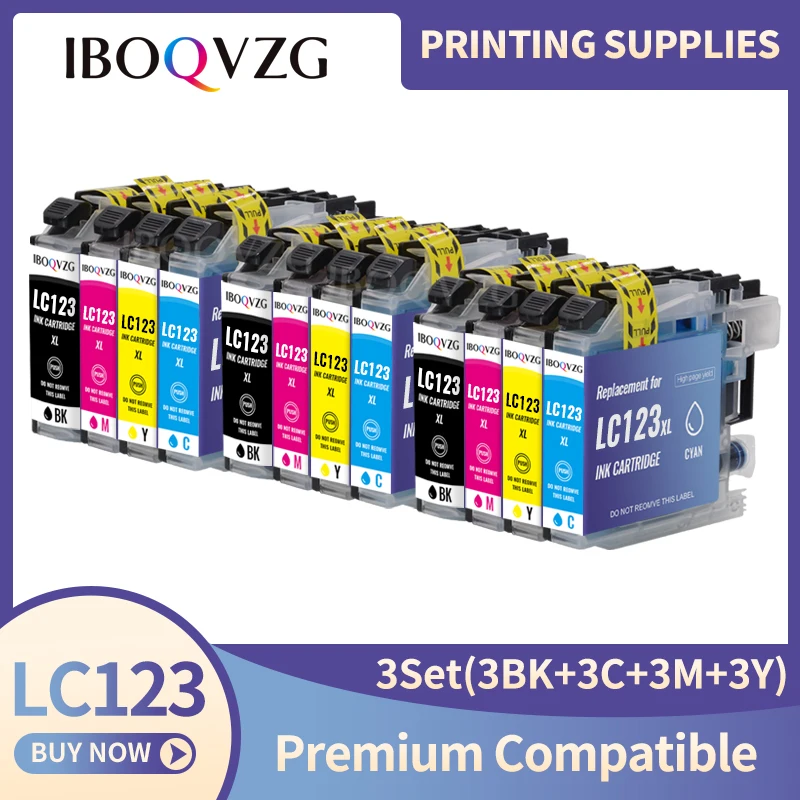 IBOQVZG для Brother LC123 LC-123 LC123XL совместимый чернильный картридж MFC-J650DW MFC-J6720DW MFC-J6520DW