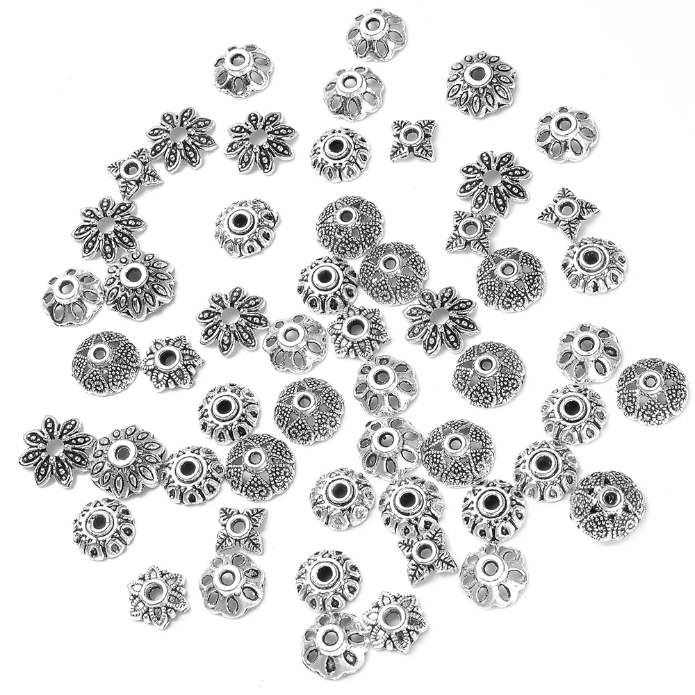 Шапочки из сплава для бусин в форме цветка 50 шт./лот свободные бусины-разделители