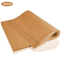 100pcs silicone baking paper non stick safe baking parchment double layer food wrapping paper for barbecue baked bread pastries