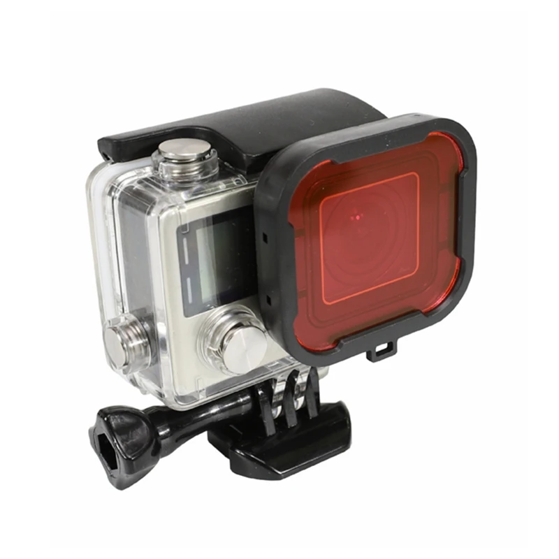 Hero 4 3+ Underwater Waterproof Housings Protection Box Case+Red Filter Dive Lens Cover Kits For GoPro 3+Hero Accessories | Электроника